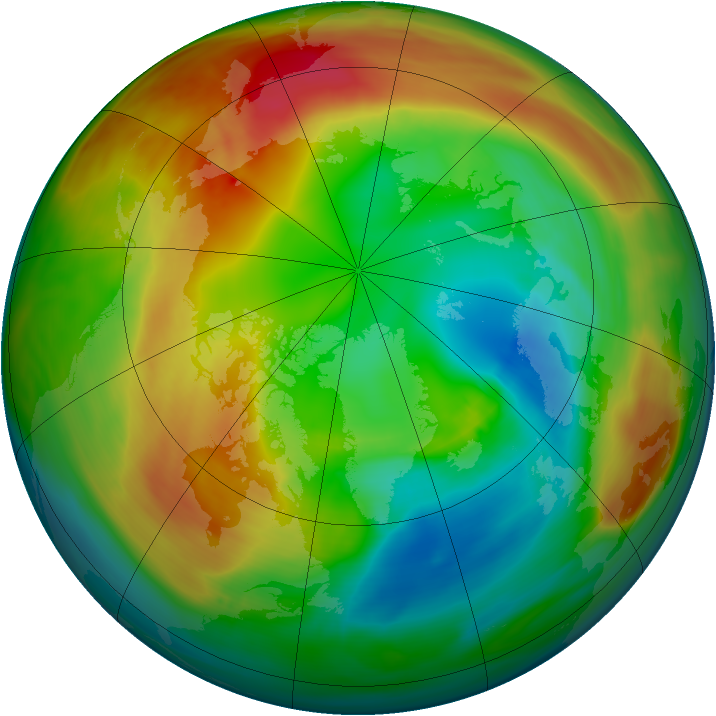 Arctic ozone map for 16 February 2005